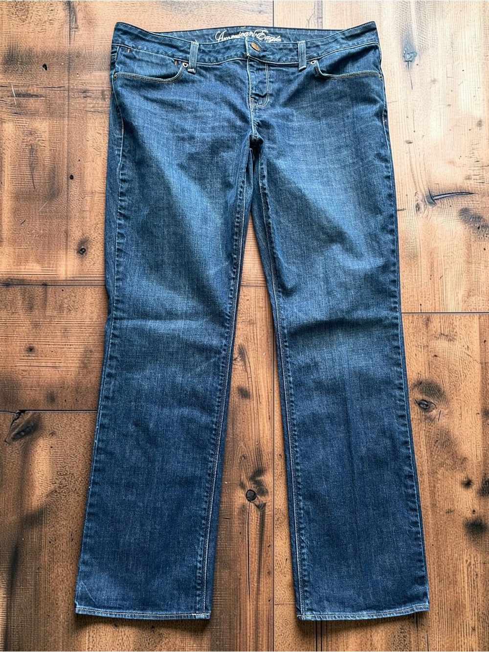 American Eagle Outfitters Women’s “77 Straight” Blue Jeans Size 14 Short